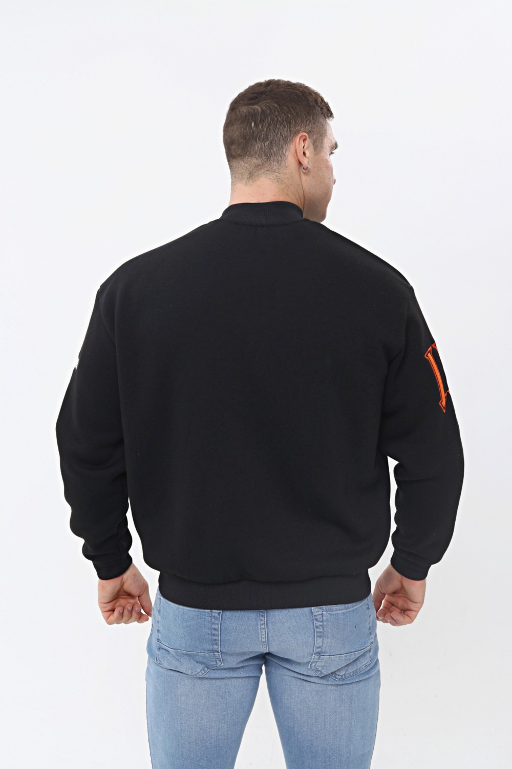 NewLaker Unisex Oversize Black Homme Bomber Kolej Ceket görsel 7