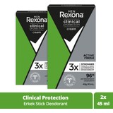 Rexona Men Clinical Protection Stick Deodorant Active Fresh 96 Saate Kadar Koruma 45 Ml X2 Adet