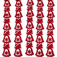 Pandoli 5 Adet Kırmızı Renk Keçe Çan Şeklinde Yılbaşı Süsü 104 cm