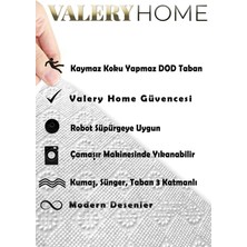 Valery Home Yıkanabilir Kaymaz Tabanlı Mavi Bej Gri Kesme Rulo Halı Yolluk