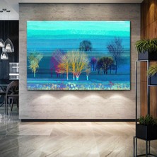 SML Tablo Sonbahar Yaprakları Dökülmüş Rengerank Ağaçlar Kanvas Tablo