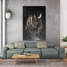 SML Tablo Gökyüzündeki Gözü Kapalı Kadın Ay Kanvas Tablo