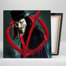 SML Tablo V For Vendetta Ilüstrasyonu Maske Fikirler Kurşun Işlemez Kanvas Tablo