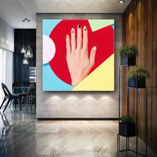 SML Tablo Renkli Tırnaklar Nail Art Geometrik Şekiller Dekorasyon Kanvas Tablo