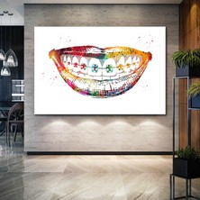 SML Tablo Diş Teli Diş Doktoru Ofis Büro Muayenehane Dekor Kanvas Tablo