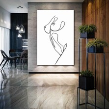 SML Tablo Nü Siyah Çizgisel Kadın Kanvas Tablo