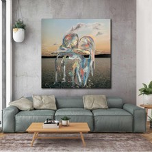 SML Tablo Birbirine Sarılmış Öpüşen Çift Soyut Sanat Doğa Manzara Kanvas Tablo