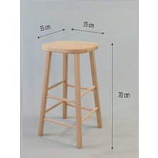 Özer Aldoğan Ahşap Bar Taburesi 70 cm