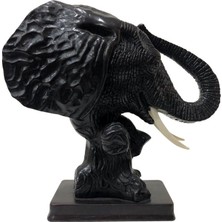 Boho Bazzar Reçine Standlı Fil Kafası Obje 21CM