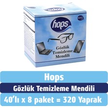 Hops Gözlük Temizleme Mendil 40'lı, 8 Kutu , (40 X 8 ADET) - 320 Yaprak