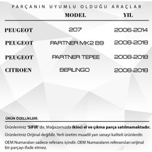 Alpha Auto Part Peugeot 207, Partner, Tepee ve Citroen Berlingo Için Cam Düğme Kapağı Sol