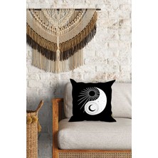 Caisya Home Ying Yang Zodyak Desenli Çift Yön Dijital Baskılı Dekoratif Kırlent Kılıfı Yastık Kılıfı 39 x 39 cm