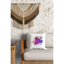 Caisya Home Çizgi Kedi Desenli Çift Yön Dijital Baskılı Dekoratif Kırlent Kılıfı Yastık Kılıfı 39 x 39 cm
