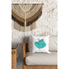 Caisya Home Modern Çizgi Desenli Çift Yön Dijital Baskılı Dekoratif Kırlent Kılıfı Yastık Kılıfı 39 x 39 cm