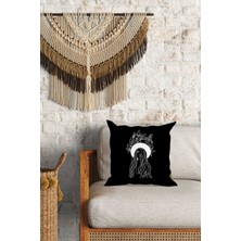Caisya Home Modern Kız Desenli Çift Yön Dijital Baskılı Dekoratif Kırlent Kılıfı Yastık Kılıfı 39 x 39 cm