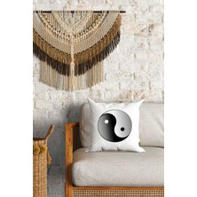 Caisya Home Ying Yang Desenli Çift Yön Dijital Baskılı Dekoratif Kırlent Kılıfı Yastık Kılıfı 39 x 39 cm
