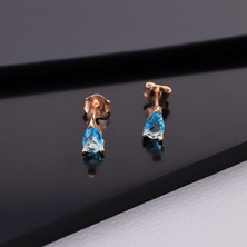 Miavi Silver 925 Ayar Gümüş Aquamarine Taşlı Damla Küpe