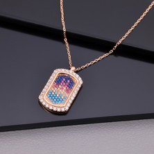 Miavi Silver 925 Ayar Gümüş Mix Taşlı Çerçeve Kolye