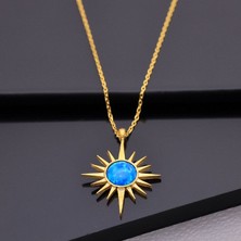 Miavi Silver 925 Ayar Gümüş Opal Taşlı Kutup Yıldızı Kolye