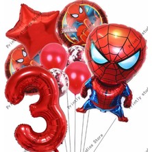 Parti Station Spiderman Örümcek Adam Konsept Yaş Balon Konsept Doğum Günü Set Yaş Balon Set
