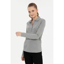 U.S. Polo Assn. Kadın Gri Melanj Sweatshirt 50261237-VR086