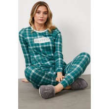 Sementa Ekose Desen Termal Pijama Takım - Yeşil