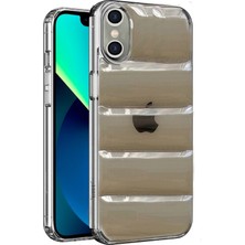 Deilmi Iphone X/XS Uyumlu Şeffaf Siyah Lens Korumalı Renkli Kapitone Görünüm Çizilmez Dapper Silikon Kılıf Kapak