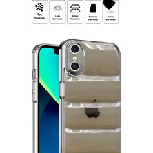 Deilmi Iphone X/XS Uyumlu Şeffaf Siyah Lens Korumalı Renkli Kapitone Görünüm Çizilmez Dapper Silikon Kılıf Kapak