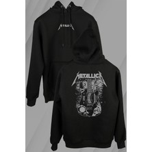 Kendim Seçtim Metallica Kirk Ouija Board Guitar Rock Gitar Ön ve Arka Baskılı Sweatshirt Unisex Kapüşonlu Hoodie