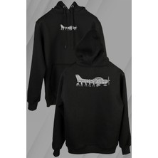 Kendim Seçtim Insan Maymun Evrim Cessna Uçak Tayyare Ön ve Arka Baskılı Sweatshirt Unisex Kapüşonlu Hoodie