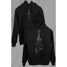 Kendim Seçtim Sol Anahtarı Elektro Gitar Müzik Nota Metallica Ön ve Arka Baskılı Sweatshirt Unisex Kapüşonlu Hoodie