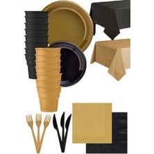 Çıtı Pıtı Store Gold Siyah Sofra Seti