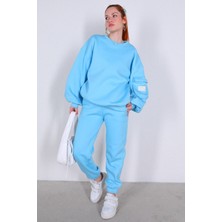 Cof Butik 3 Iplik Şardonlu Alt Üst Takım - Bebe Mavisi