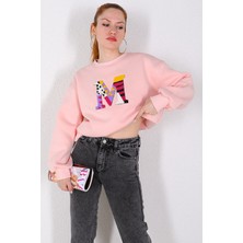 Cof Butik Polar Sweat Kapüşonsuz - Pembe