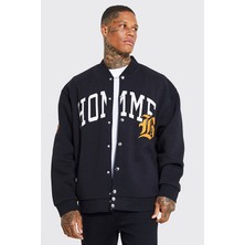 NewLaker Unisex Oversize Black Homme Bomber Kolej Ceket