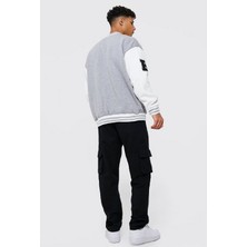 NewLaker Unisex Oversize Gri M Bomber Kolej Ceket