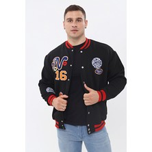 NewLaker Unisex Oversize Limited Edition Siyah Bomber Kolej Ceket