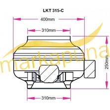 Fanex Fan Lkt 315-C Geriye Eğimli 31 cm 2500 M³/h Yuvarlak Kanal Fanı