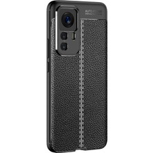 Case 4U Xiaomi Mi 12T Pro Kılıf Rugan Armor Deri Görünümlü Yüksek Kalite Silikon Niss Siyah