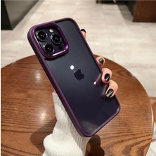 HappyCase Apple iPhone 14 Pro Max Derin Mor Sararmaz Orjinal Mika Kapak Tuşları ve Kamera Çevresi Metal