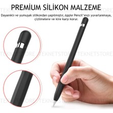 TEKNETSTORE Apple Pencıl 1. Nesil Silikon Koruyucu Kılıf Siyah