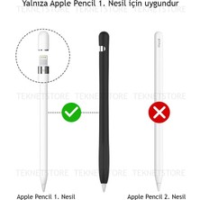 TEKNETSTORE Apple Pencıl 1. Nesil Silikon Koruyucu Kılıf Siyah