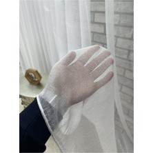 Leminor Yeni Sezon Moda Ütü Istemez Taç Simli Tül Kırışmaz Beyaz Gramajlı Salon Mutfak Perdesi 1/3 Sık Pile