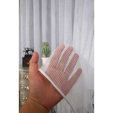 Petek Üstü Moda Ütü Istemez Taç Keten Tül Kırışmaz Beyaz Gramajlı Salon Mutfak Perdesi 1/3 Sık Pile