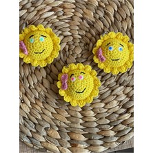 Gönülden Tasarım Örgü Ayçiçeği Oynar Gözlü Tokalı Nikah,mevlüt,hediye Anahtarlık 1 Adet