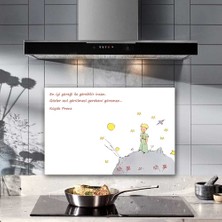Decorita Küçük Prens Desenli Cam Ocak Arkası Koruyucu