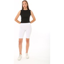 CHEISU Kadın Sıfır Kol Fitilli T-Shirt Bluz Body Atlet Siyah