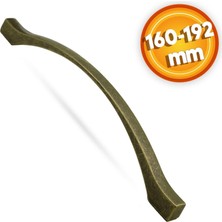 Badem10 Kartaca Çekmece Mutfak Dolap Kapak Kulpu Kulbu 160-192 mm Antik Sarı Metal Kulp