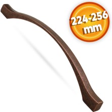 Badem10 Kartaca Çekmece Mutfak Dolap Kapak Kulpu Kulbu 224-256 mm Antik Bakır Metal Kulp