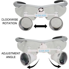 Tıbbi Cerrahi Büyüteç LED Işıklı 3.5x Büyütme Binoküler Loupes Gözlük Taşıma Çantası